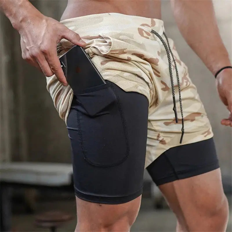 Camo 2-in-1 Running Shorts For Men - Next Gen Retail Store