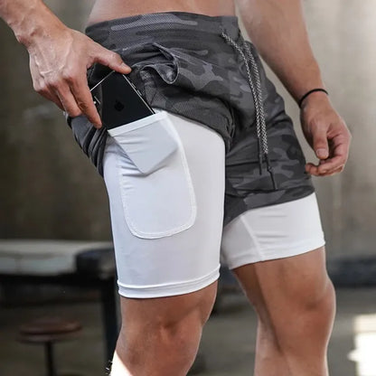 Camo Running Shorts Men Gym Sports - Next Gen Retail Store